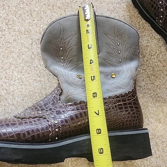 Ariat FATBABY Crock Print Western Boots Size 8.5B - Picture 10 of 12